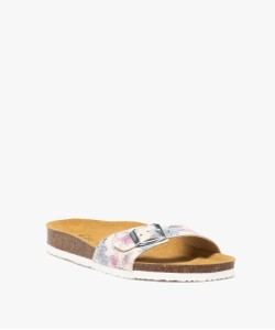 Mules femme plates à bride à motifs effet mosaïque